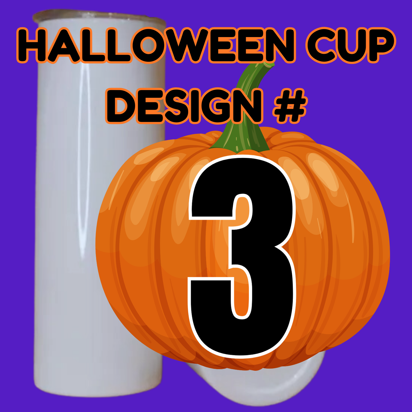 Halloween Design #3, Sublimation Printed 20oz. Stainless Steel Tumbler