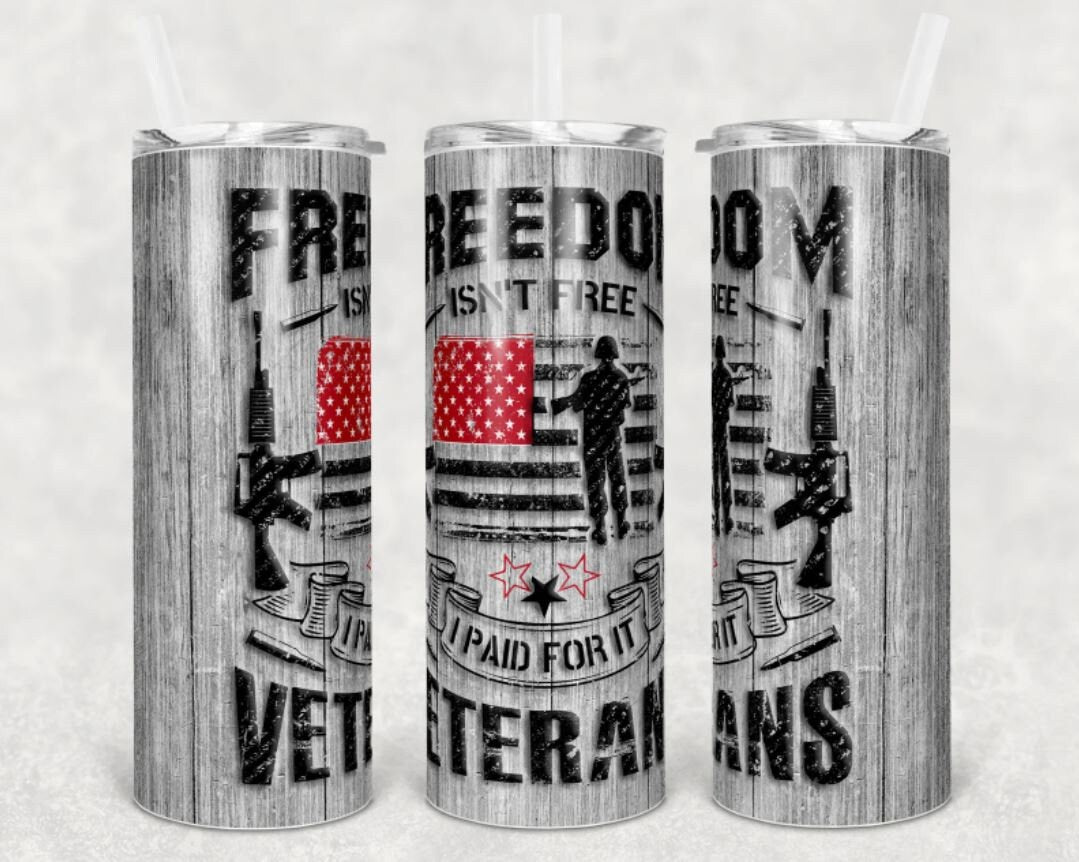U.S. Veterans, American flag, Patriotic, 20 oz. Stainless Steel Tumbler