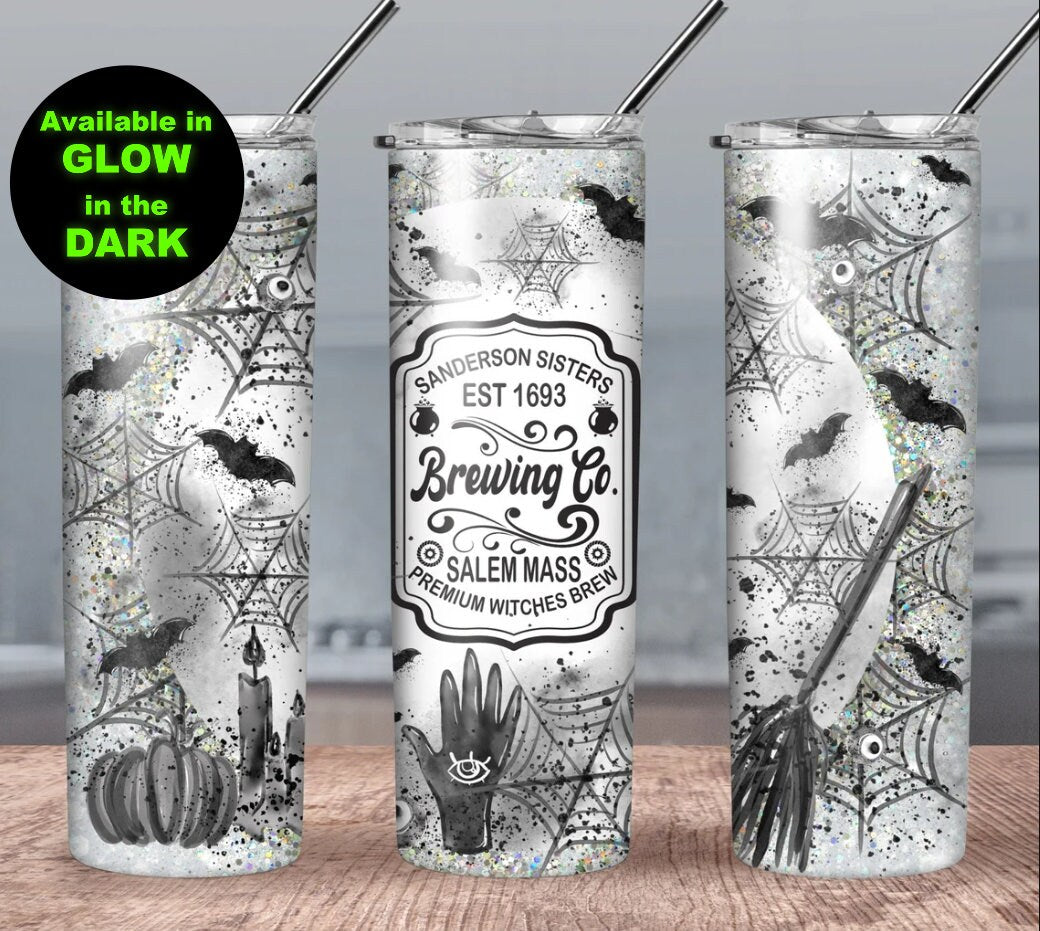 Hocus Pocus, Sanderson Sisters Witches Brew, Halloween 20 oz. Tumbler, Available in Glow in the Dark Green!
