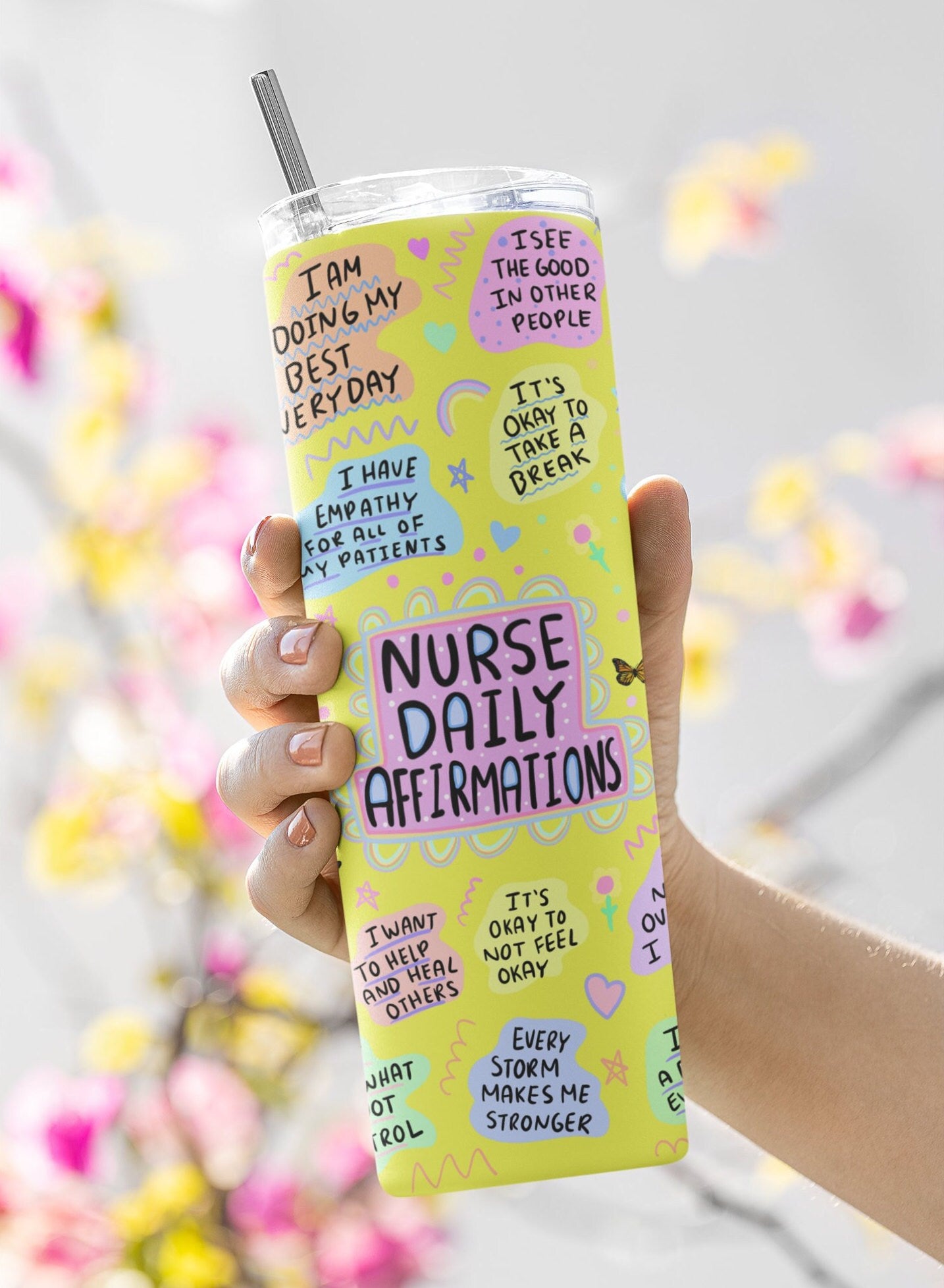 Nurse Affirmation tumbler, gift for Nurse, Nurse's Gift, Daily Affirmation Tumbler, 20oz. Skinny Tumbler, Nurse Graduation Gift