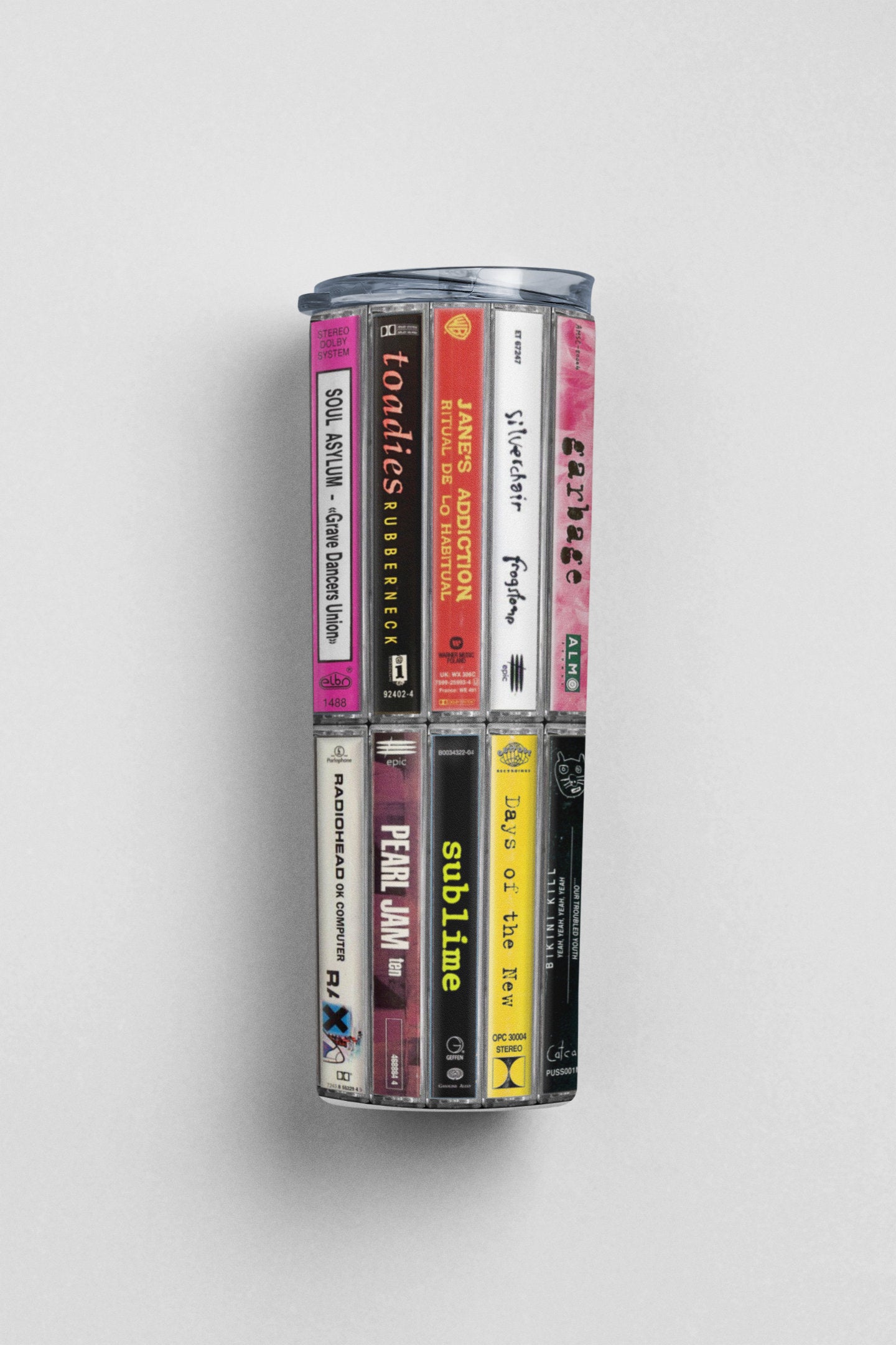 90s Grunge/Alternative Rock, Cassette Tape Tumbler, Vintage Grunge Rock, Grunge Rock Gift, 20oz. Stainless Steel Tumbler