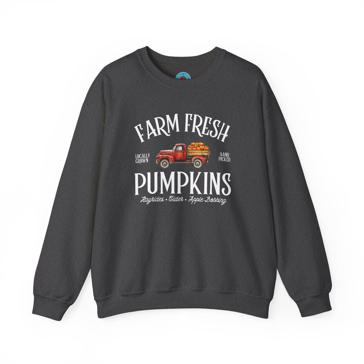 Farm Fresh Pumpkins Graphic Sweatshirt – Vintage Truck Fall Design