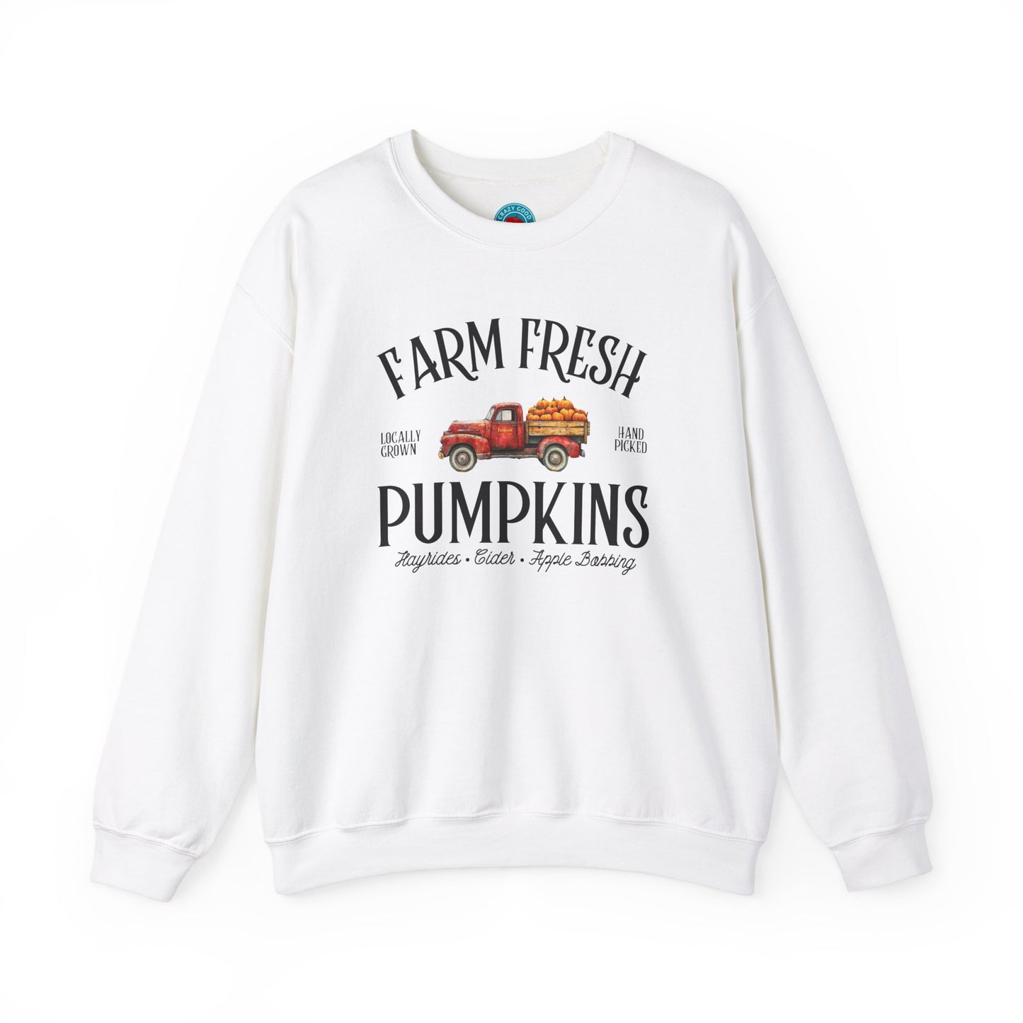 Farm Fresh Pumpkins Graphic Sweatshirt – Vintage Truck Fall Design