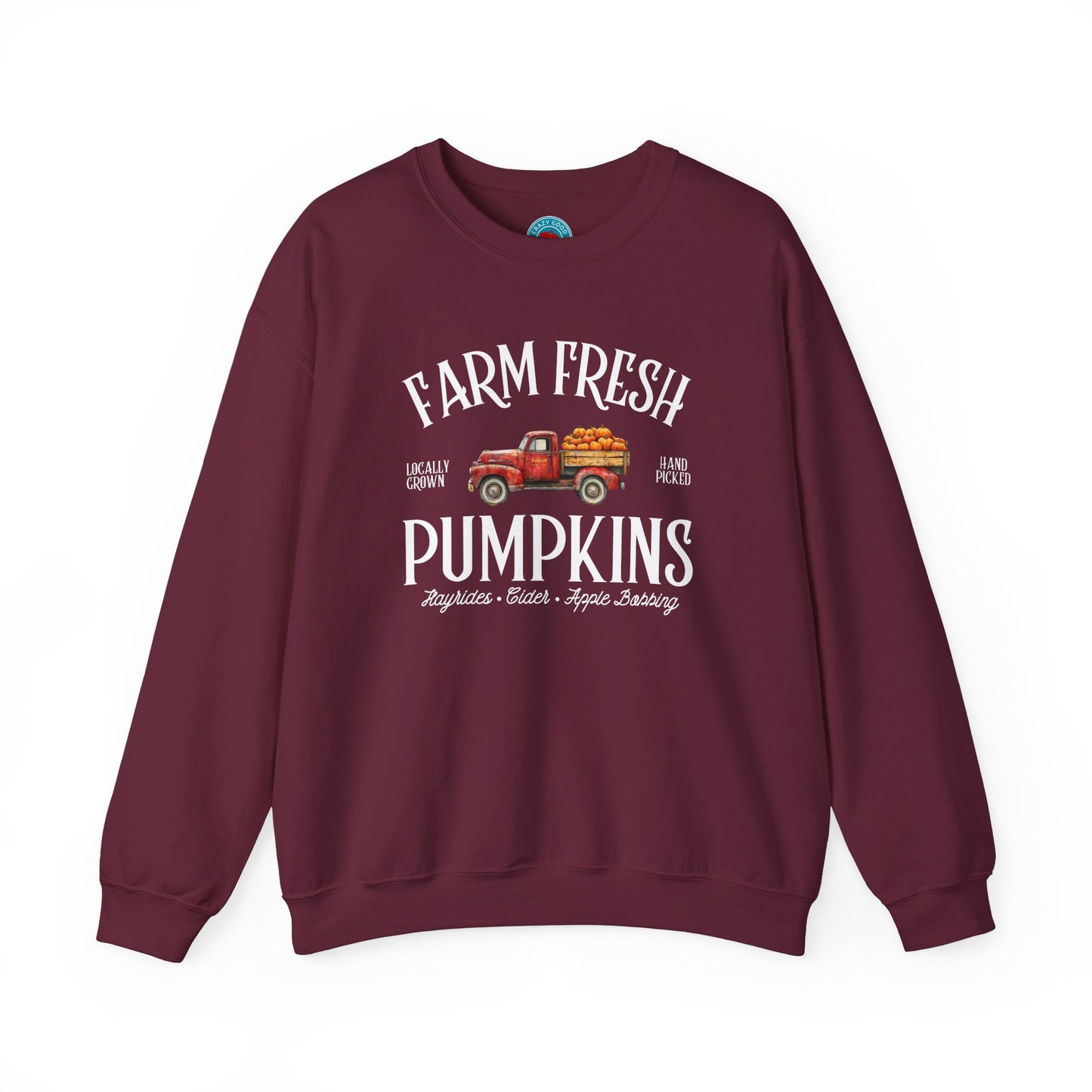 Farm Fresh Pumpkins Graphic Sweatshirt – Vintage Truck Fall Design