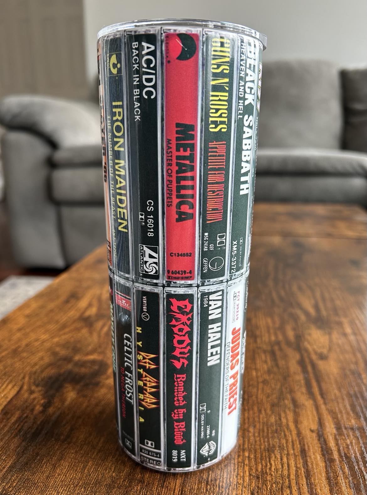 80s 90s Rock, Cassette Tape Tumbler, Classic Rock Bands, Vintage Classic Rock, Vinatge Rock Band, 20oz. Stainless Steel Skinny Tumbler