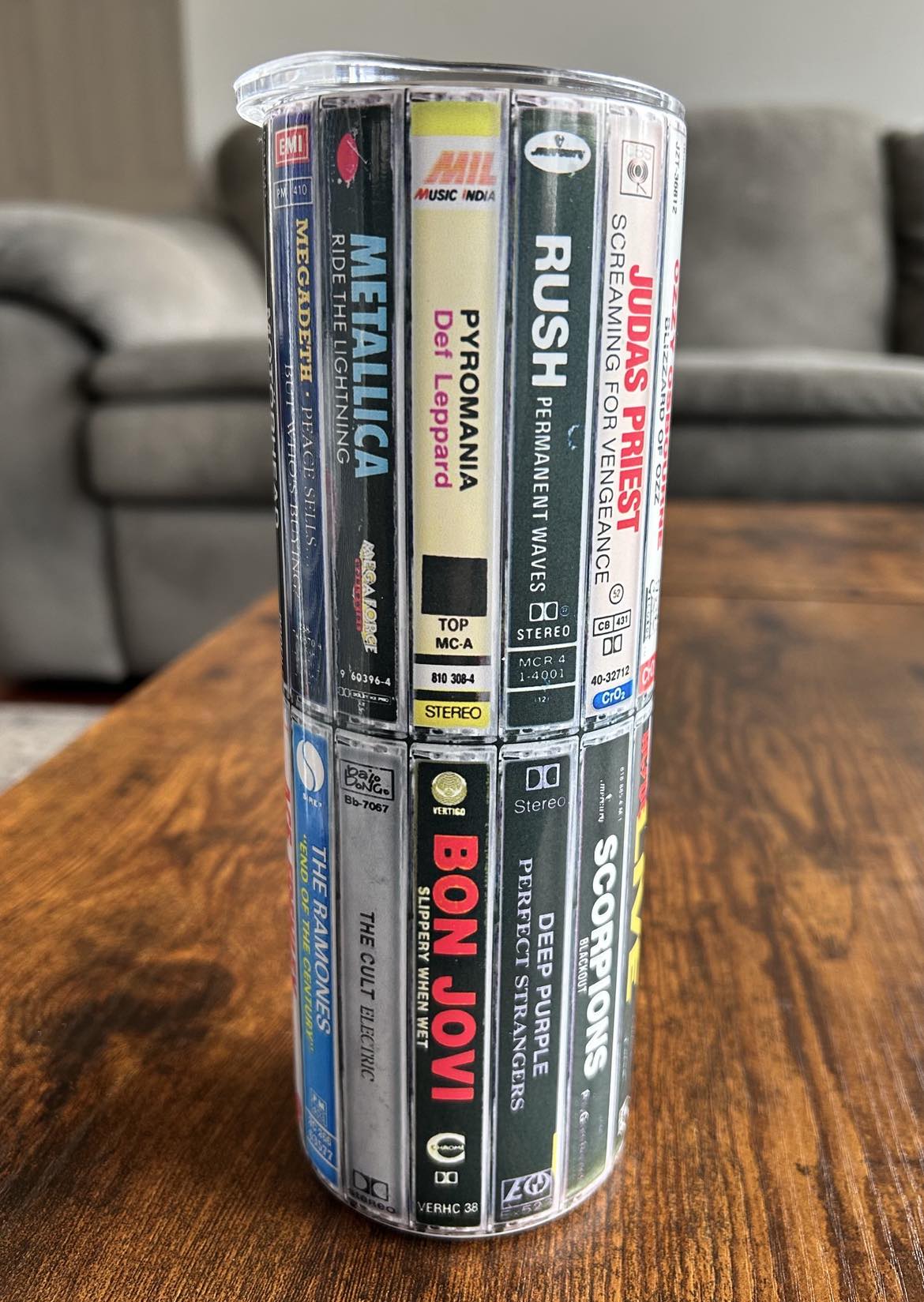 80s 90s Rock, Cassette Tape Tumbler, Classic Rock Bands, Vintage Classic Rock, Vinatge Rock Band, 20oz. Stainless Steel Skinny Tumbler