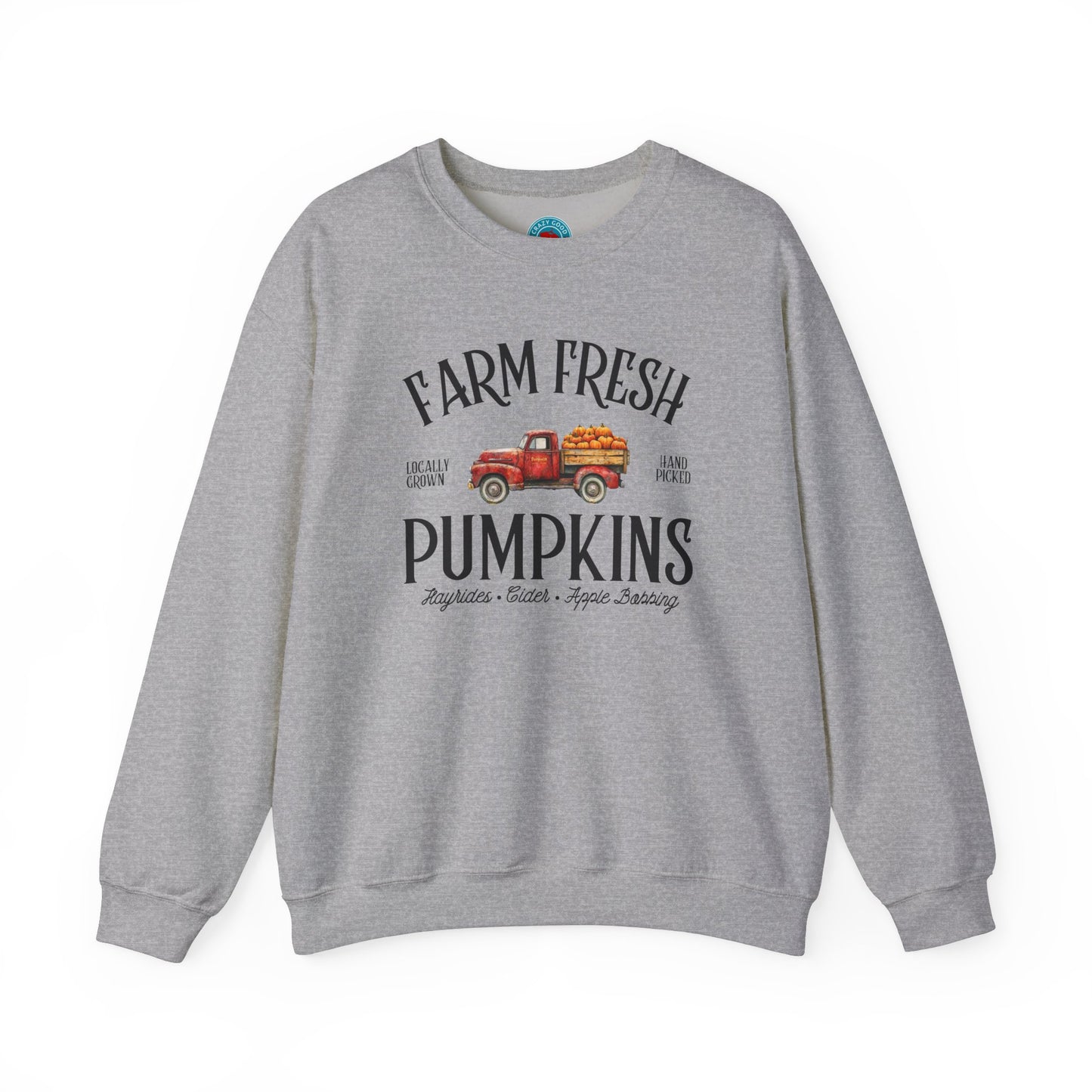 Farm Fresh Pumpkins Graphic Sweatshirt – Vintage Truck Fall Design
