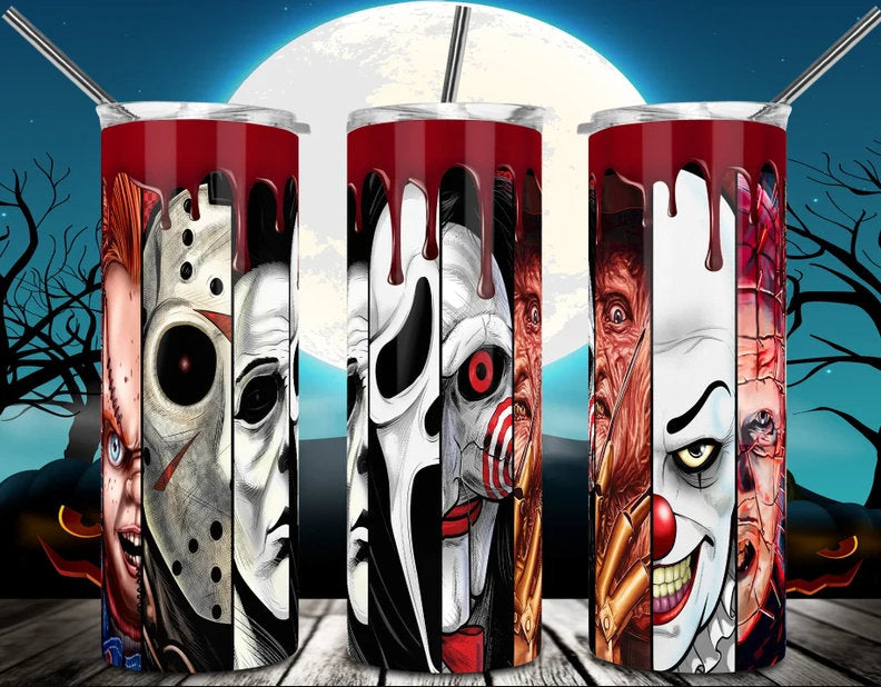 Horror Movie, Halloween Cup, Halloween Tumbler, Scary Gift, 20oz Stainless Steel Tumbler