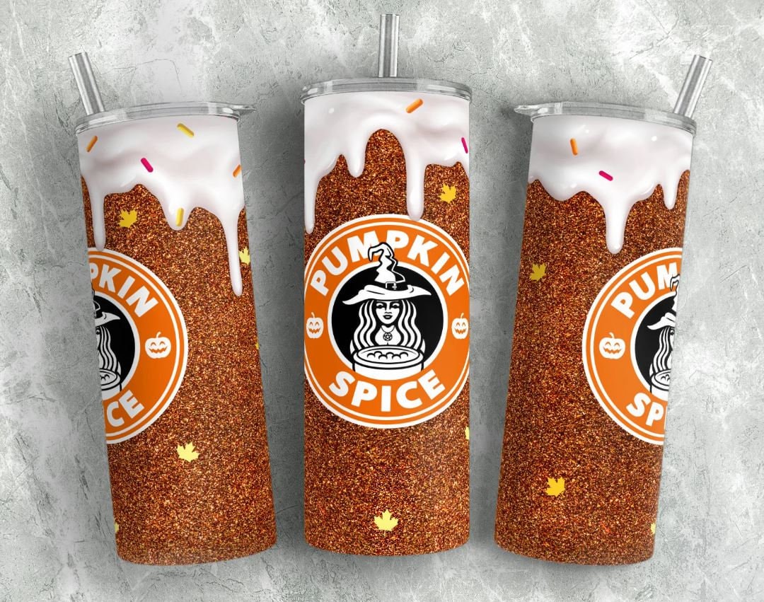 Pumpkin Spice Halloween Cup, Pumpkinspice Cup, Halloween Cup, 20 oz. Stainless Steel Skinny Tumbler
