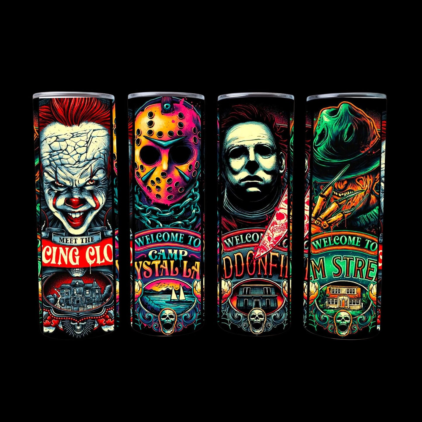 Horror Movie Characters, Classic Halloween movies, Scary movies, 20oz Tumbler