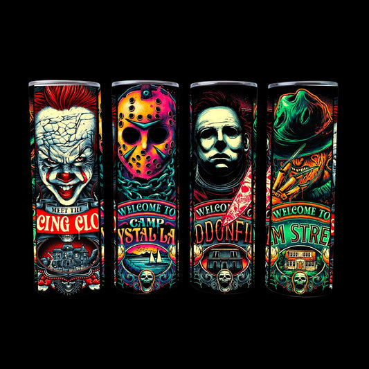 Horror Movie Characters, Classic Halloween movies, Scary movies, 20oz Tumbler