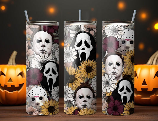 Horror Movie Characters tumbler, Classic Halloween movie, Horror Movie Gift, Halloween Cup, Horror Movie , 20oz Stainless Steel Tumbler