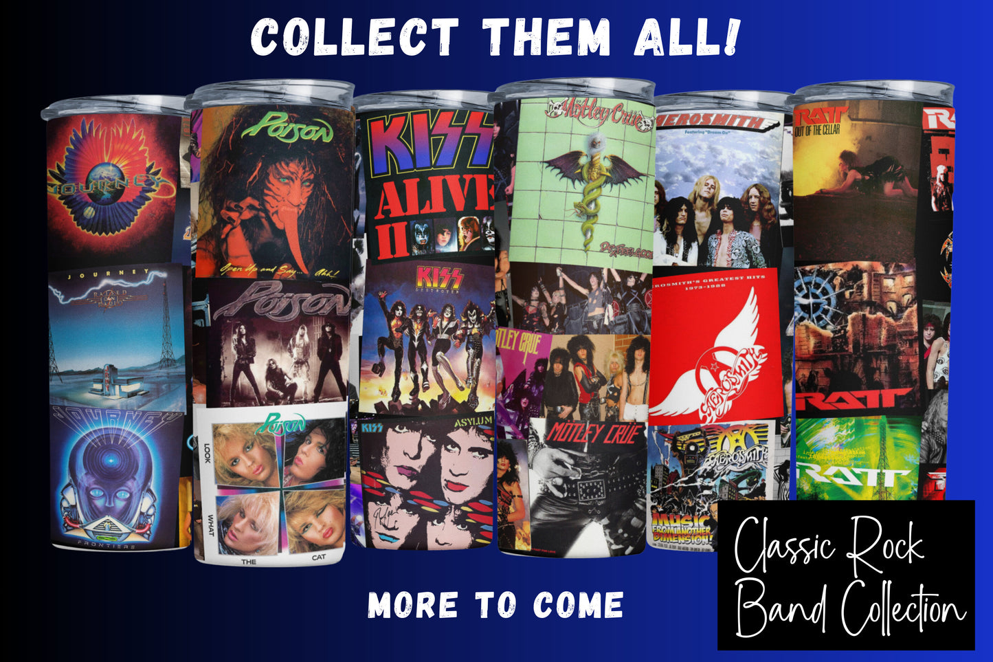 80s & 90s Hair Bands, Glam Metal, Cassette Tape Tumbler, Classic Rock Bands, Vinatge Rock Bands, 20oz. Stainless Steel Tumbler