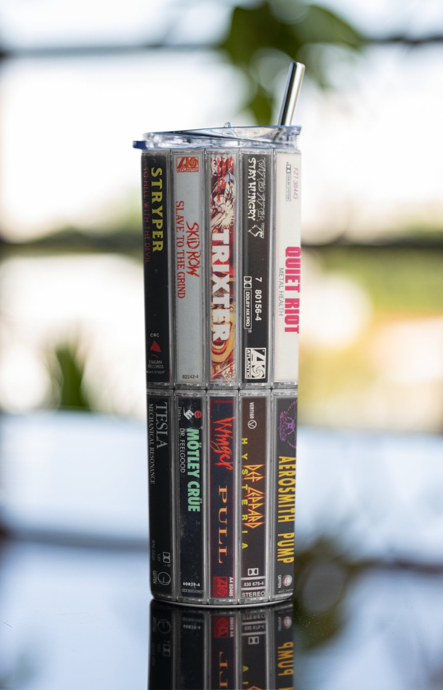 80s & 90s Hair Bands, Glam Metal, Cassette Tape Tumbler, Classic Rock Bands, Vinatge Rock Bands, 20oz. Stainless Steel Tumbler